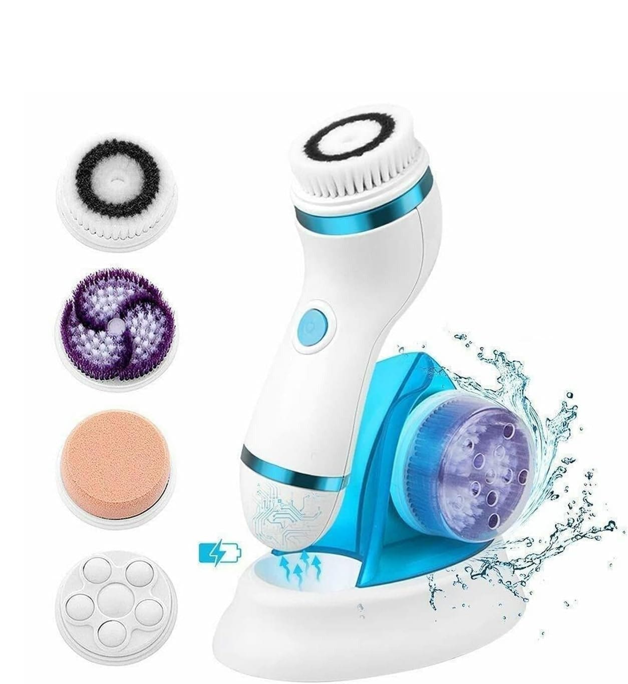 4 in 1 Electric Facial Cleanser, 360 Skin Pore Cleaner Face Massager, Ultrasonic USB Rechargeable Electric Facial Cleansing Device, Beauty Instrument Face Massager, Skin Care Massage Wash Brush, Multifunctional Electric Face Washing Instrument 4 in 1 Electric Facial Cleanser, 360 Skin Pore Cleaner Face Massager, Ultrasonic USB Rechargeable Electric Facial Cleansing Device, Beauty Instrument Face Massager, Skin Care Massage Wash Brush, Multifunctional Electric Face Washing Instrument